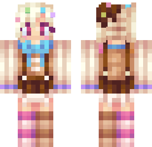 Pastel Pixel Maiden Skin - Cute Minecraft skin for Bedrock 1.21