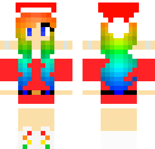 Rainbow Fairy Princess Skin - Cute Minecraft skin for Bedrock 1.21
