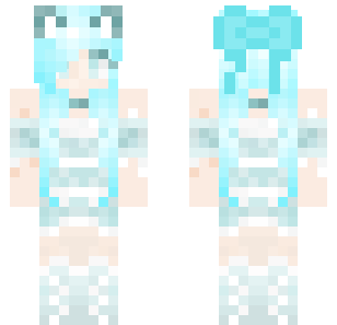Aqua Ice Princess Skin - Cute Minecraft skin for Bedrock 1.21