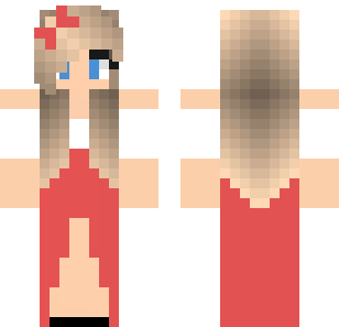 Crimson Nurse Angel Skin - Cute Minecraft skin for Bedrock 1.21