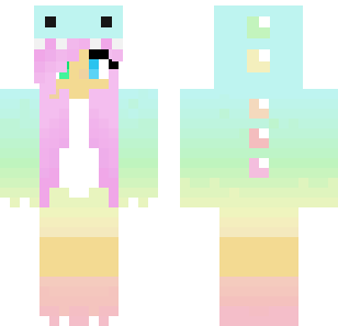 Pastel Rainbow Princess Skin - Cute Minecraft skin for Bedrock 1.21