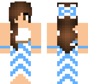 Sapphire Mermaid Princess Skin - Cute Minecraft skin for Bedrock 1.21