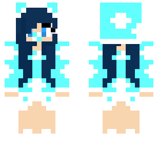 Aqua Nurse Angel Skin - Cute Minecraft skin for Bedrock 1.21