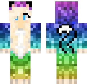 Lavender Ocean Mermaid Skin - Cute Minecraft skin for Bedrock 1.21