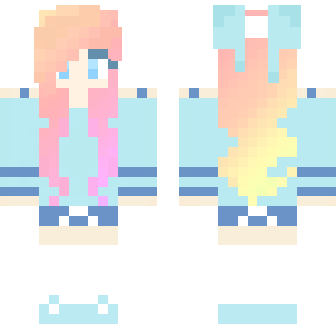 Peach Gradient Angel Skin - Cute Minecraft skin for Bedrock 1.21