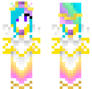 Rainbow Pastel Princess Skin - Cute Minecraft skin for Bedrock 1.21