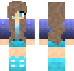 Ocean Breeze Maiden Skin - Cute Minecraft skin for Bedrock 1.21
