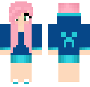 Pink Ocean Explorer Skin - Cute Minecraft skin for Bedrock 1.21