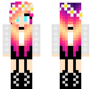 Pixie Rainbow Gradient Skin - Cute Minecraft skin for Bedrock 1.21