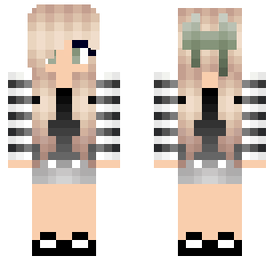 Striped Sailor Girl Skin - Cute Minecraft skin for Bedrock 1.21