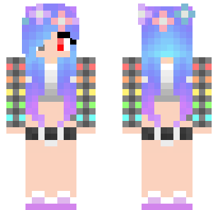 Pastel Galaxy Maiden Skin - Cute Minecraft skin for Bedrock 1.21