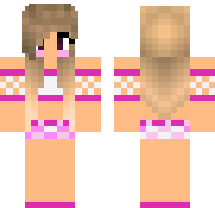 Pink Bikini Babe Skin - Cute Minecraft skin for Bedrock 1.21