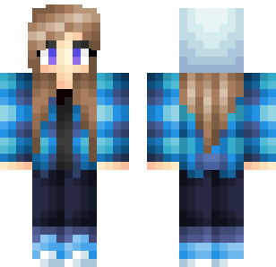 Sapphire Hooded Wanderer Skin - Hero Minecraft skin for Bedrock 1.21