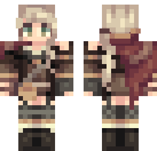 Crimson Warrior Maiden Skin - Hero Minecraft skin for Bedrock 1.21
