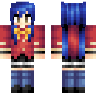 Azure Crimson Warrior Skin - Hero Minecraft skin for Bedrock 1.21