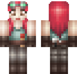 Crimson Rose Adventurer Skin - Hero Minecraft skin for Bedrock 1.21