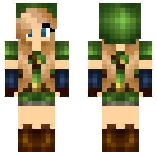 Emerald Hooded Ranger Skin - Hero Minecraft skin for Bedrock 1.21