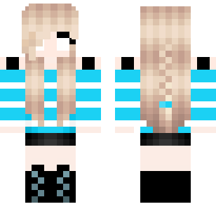 Aqua Stripe Swimmer Skin - Hero Minecraft skin for Bedrock 1.21