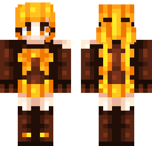 Molten Amber Warrior Skin - Hero Minecraft skin for Bedrock 1.21