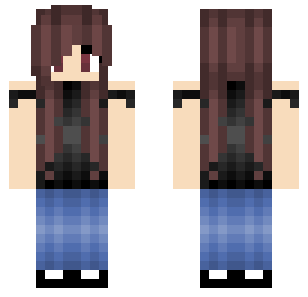 Burgundy Hair Denim Skin - Hero Minecraft skin for Bedrock 1.21