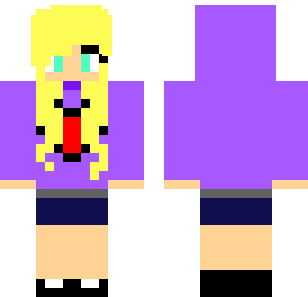 Purple Blonde Warrior Skin - Hero Minecraft skin for Bedrock 1.21