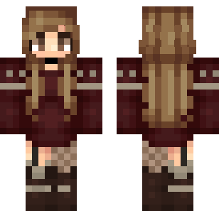 Burgundy Leather Adventurer Skin - Hero Minecraft skin for Bedrock 1.21