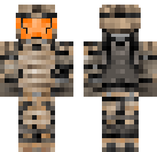 Pomarańczowy Taktyczny Wizjer Skórka - Military Minecraft skin for Bedrock 1.21