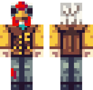 Amber Vest Skeleton Skin - Monsters Minecraft skin for Bedrock 1.21