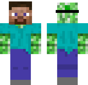 Zombie Creeper Hybrid Skin - Monsters Minecraft skin for Bedrock 1.21