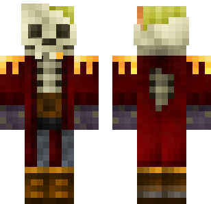 Crimson Skeletal Warrior Skin - Monsters Minecraft skin for Bedrock 1.21