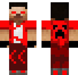 Crimson Creeper Steve-skin - Monsters Minecraft skin for Bedrock 1.21