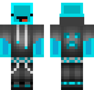 Aqua Hooded Wraith Skin - Monsters Minecraft skin for Bedrock 1.21