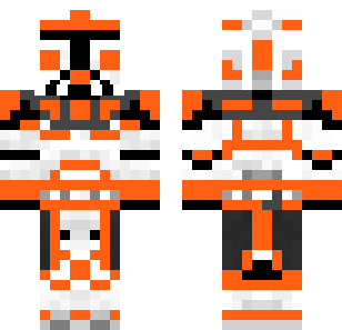 Orange Pixel Warrior Skin - Monsters Minecraft skin for Bedrock 1.21