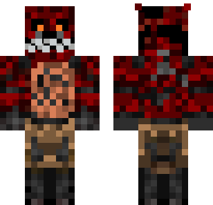 Karmosinröd Rutmönstrad Krigarskinn - Monsters Minecraft skin for Bedrock 1.21