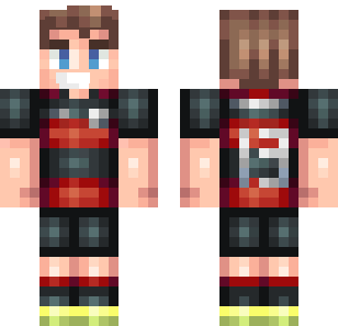 क्रिमसन एथलेटिक वॉरियर स्किन - Sport Minecraft skin for Bedrock 1.21