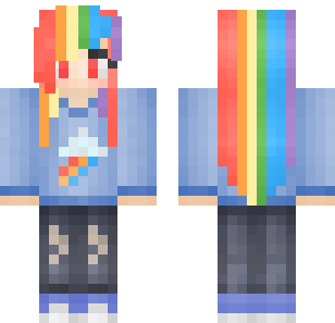 Rainbow Prism Angel Skin - Stylish Minecraft skin for Bedrock 1.21