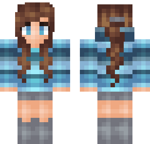 Azure Braided Explorer Skin - Stylish Minecraft skin for Bedrock 1.21