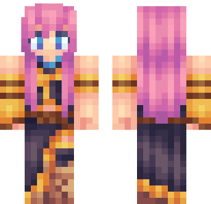 Pink Flame Warrior Skin - Stylish Minecraft skin for Bedrock 1.21