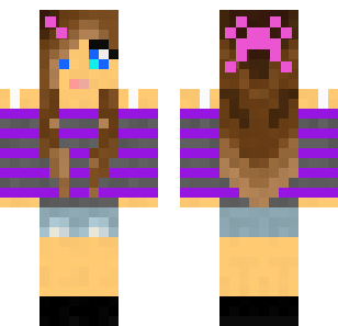 Purple Striped Adventurer Skin - Stylish Minecraft skin for Bedrock 1.21