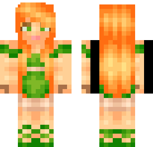 Emerald Bikini Ginger Skin - Stylish Minecraft skin for Bedrock 1.21