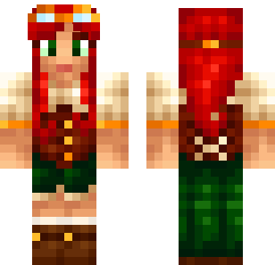 Crimson Forest Ranger Skin - Stylish Minecraft skin for Bedrock 1.21