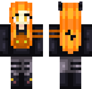 Fiery Orange Warrior Skin - Stylish Minecraft skin for Bedrock 1.21
