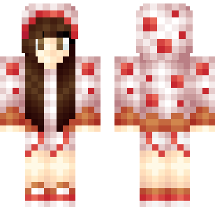Crimson Blossom Maiden Skin - Stylish Minecraft skin for Bedrock 1.21