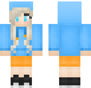 Azure Ice Princess Skin - Stylish Minecraft skin for Bedrock 1.21