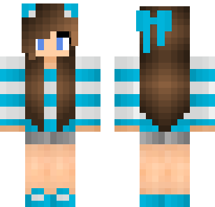 Aqua Crystal Maiden Skin - Stylish Minecraft skin for Bedrock 1.21