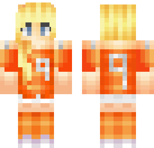 Sunset Orange Maiden Skin - Stylish Minecraft skin for Bedrock 1.21
