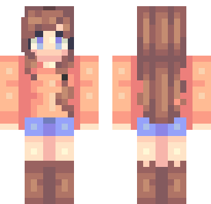 Coral Autumn Explorer Skin - Stylish Minecraft skin for Bedrock 1.21