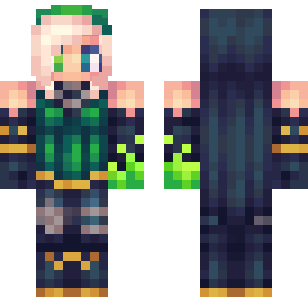Emerald Shadow Assassin Skin - Stylish Minecraft skin for Bedrock 1.21