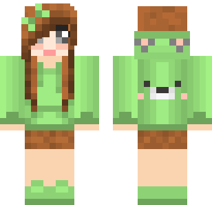 Emerald Leaf Princess Skin - Stylish Minecraft skin for Bedrock 1.21