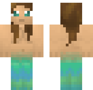 Aqua Mermaid Tail Skin - Stylish Minecraft skin for Bedrock 1.21